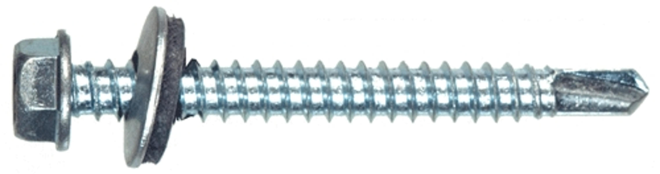 Hillman Group 47259 Hex Washer Head Self Drilling Screw with Steel Backed Neoprene