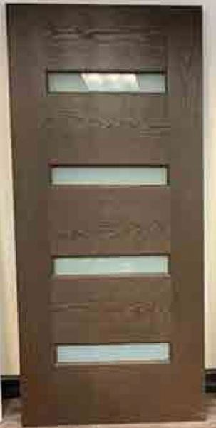 JELD-WEN 4LFGFROS3068 Fiberglass Door 3/0 X 6/8 Frosted Tempered Glass Dark Walnut Prefinish Brown