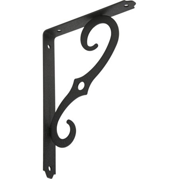 Hillman Group 852001 Shelf Bracket 8x5-1/2 In Antique Black Ornamental with Screw