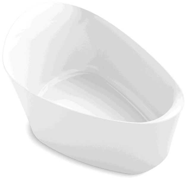 Kohler 8331-0 Freestanding Bath Tub 65-7/16 In x 36-7/16 In Veil Lithocast Gloss Cast Resin with Toe Tap Center Drain