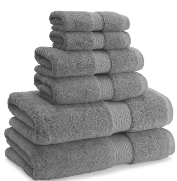 Kassatex ATL-110-ALU Hand Towel 100% Cotton Aluminum