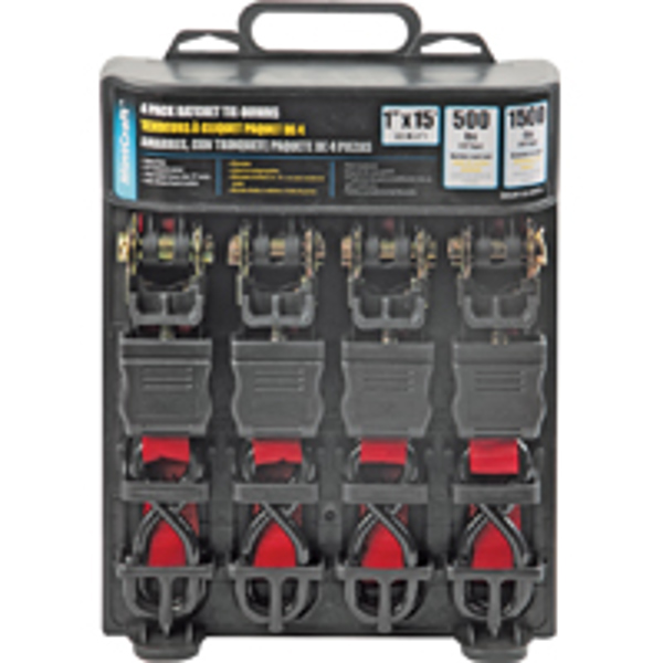 ProSource FH64069 Ratchet Tie Down 4 Pack 1 In X 15 Ft