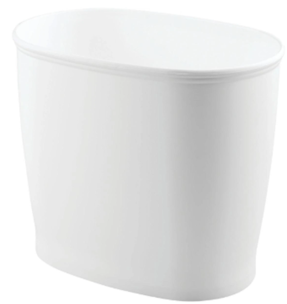 InterDesign 93441 Oval Waste Can White