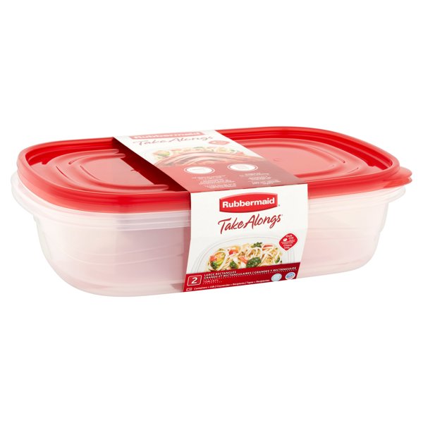 Rubbermaid RMAD-2184960 Rectangle Food Container 1.1 Gal Capacity 2 Piece Ruby