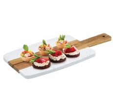 SBMW-156 Serving Board Marble/Wood 15-3/4 In X 6 In