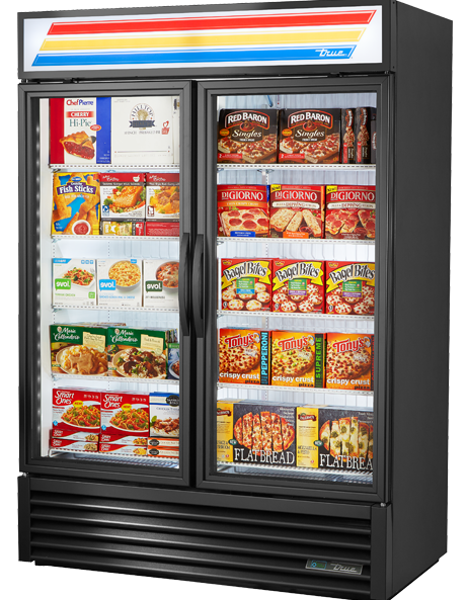 TRUE MFG GDM-49F-HC-TSL01 Merchandiser Freezer 5 Years Warranty 2 Glass Doors