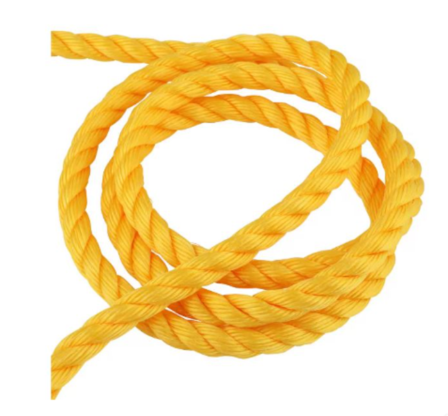 Baron MFG 63800 Twisted Rope 1/4 In x 100 Ft Yellow Working Load