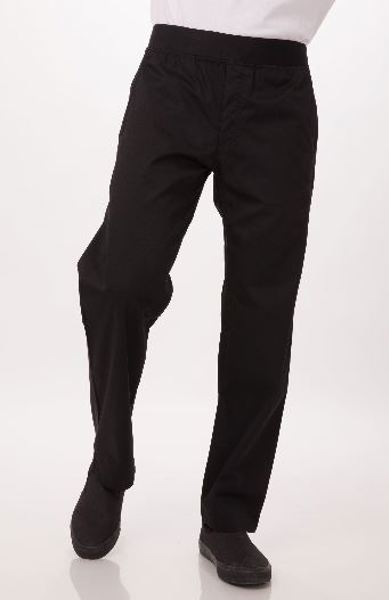 Chef Works PBN01-BLK-S Slim Fit Lightweight Chef Pants Small Black