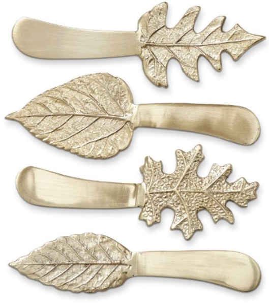 TAG G17158 Leaf Cheese Spreader Assorted Gold