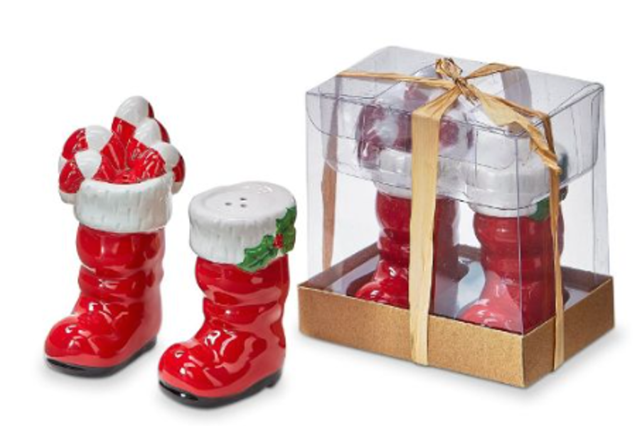 TAG G15794 Salt and Pepper Grinder Santa Boots Set of 2 Multicolor