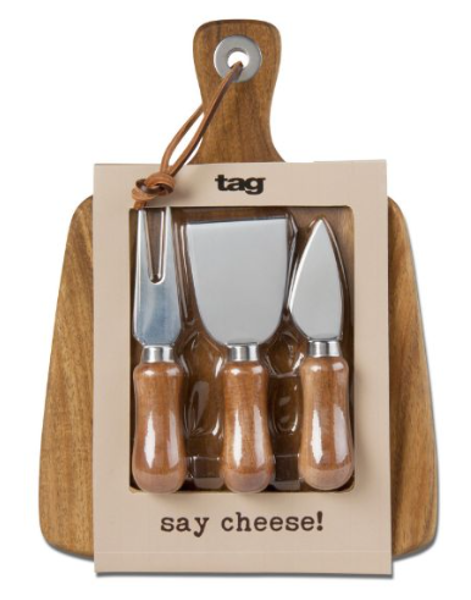 TAG 208419 Cheese Board and Utensil Paddle Board Set