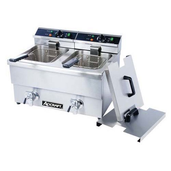 Adcraft DF-12L/2 Counter Top Fryer 12 L Double Basket with Faucets