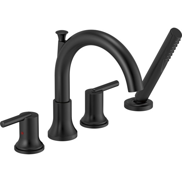 Delta Faucet T4759-BL Tub Filler Roman With Handshower Matte Black