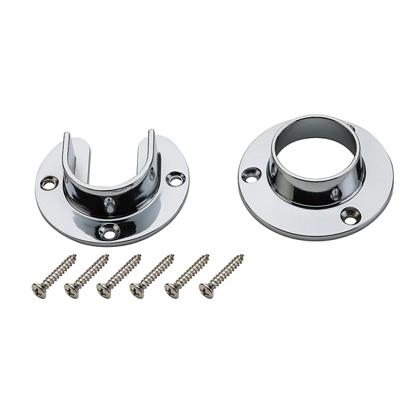 National Hardware S822-081 Heavy Duty Flange Set Chrome Finish