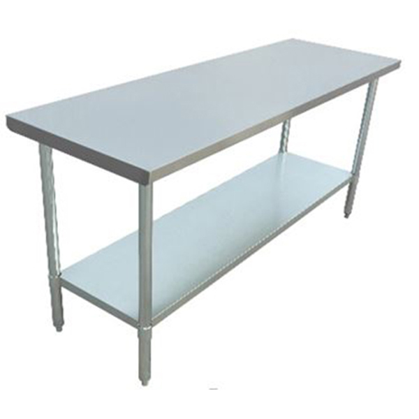 H.D. SHELDON HDS TSG4-2472 Flat Top Table 72 In Length 24 In Width with Undershelf 35 In Height