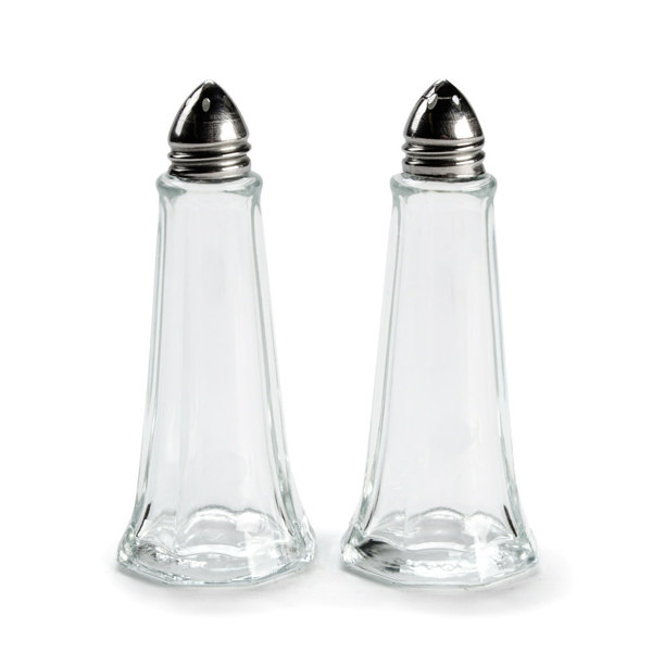 Winco G-110 Tower Shaker 1 Oz Salt and Pepper Chrome Top 1 Dz