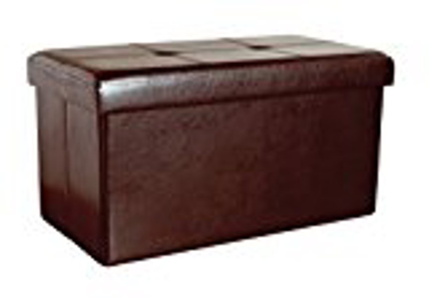 Kennedy International F-0630-CHOCO Storage Ottoman Poly Leather Chocolate Double Folding
