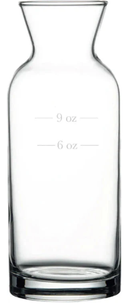 Pasabahce PG43804-6-9 Wine Carafe 12 Oz Tempered Glass with 6 Oz and 9 Oz Line 1 Dz