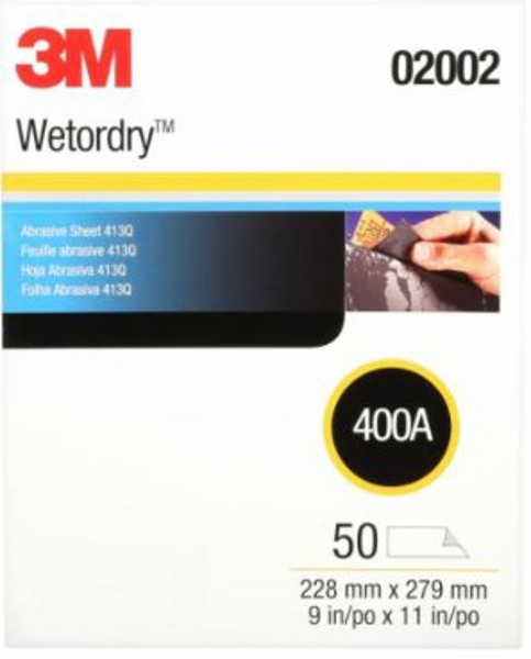 3M 02002 Wet Dry Sandpaper 9X11 400 Grit