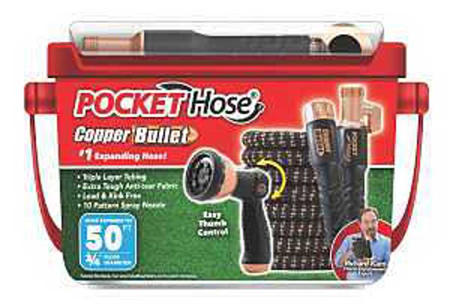 Pocket Hose 17192-6 50 Ft Garden Hose with Thumb Spray Nozzle