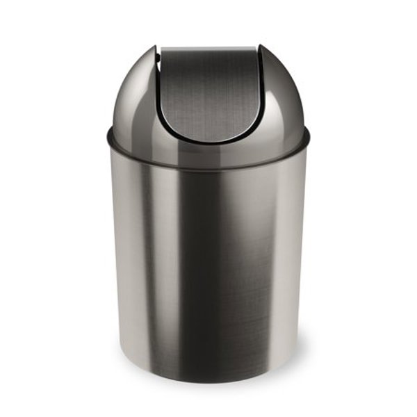 Umbra 082744421 Wastebasket 2.5 Gal Nickel Silver Swing Top