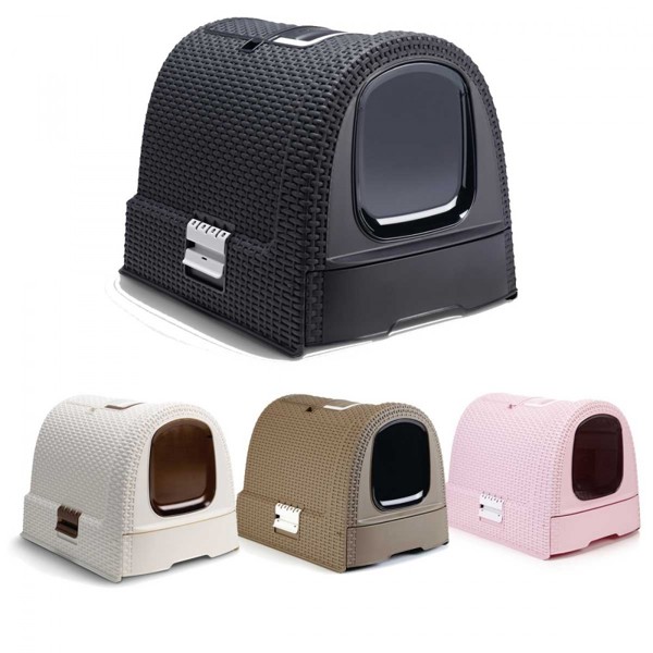 KETER NORTH AMERICA LLC CVR 198846 Hooded Litter Box Dark Grey Plastic Easy Clean Design