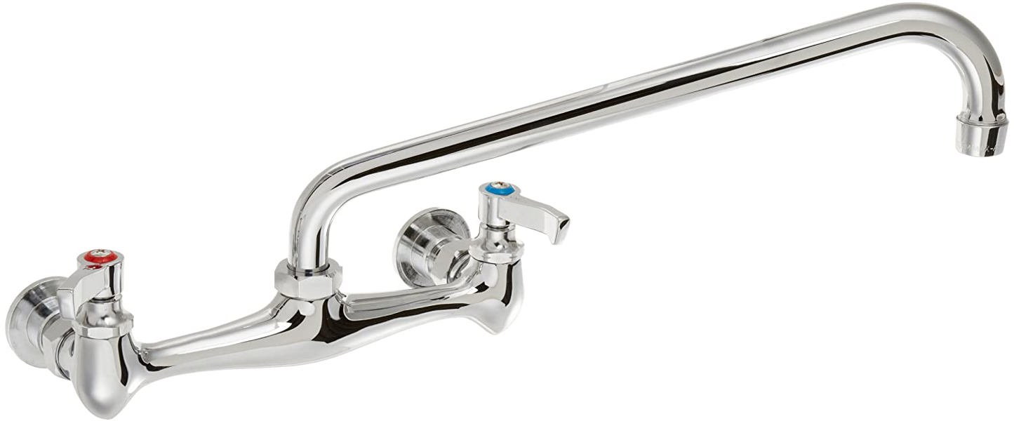 Fisher 98094 Wall Kitchen Faucet 12 In Adjustable Spout 8 In Spread