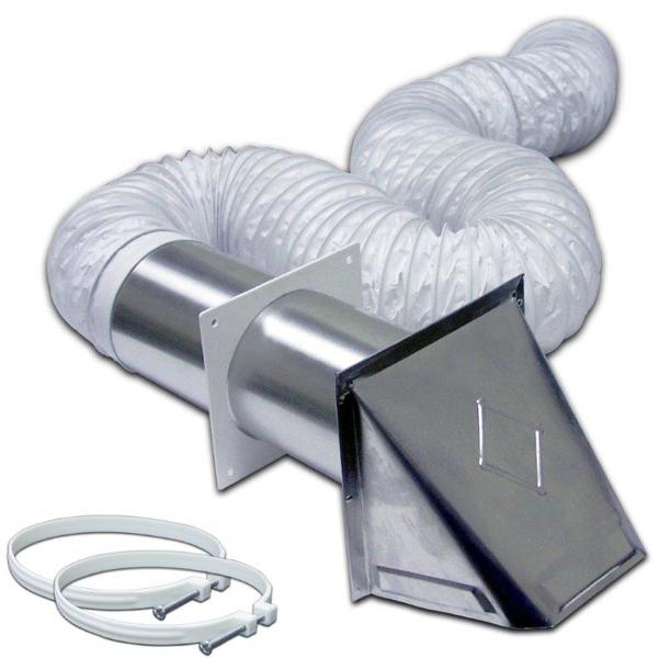 Lambro Industries 255 Vent Kit Duct 4X5 Dryer Vent Kit 4 In x 5 Ft Aluminum Vinyl