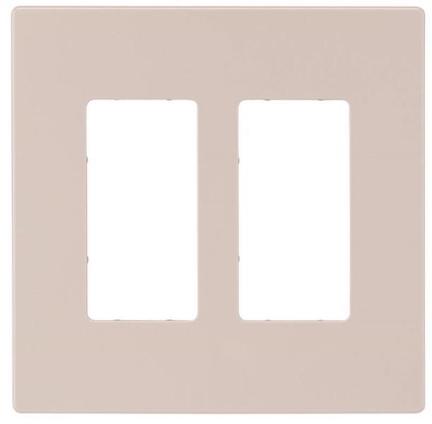 EATON-COOPER WIRING PJS262W Decorative Screwless Wall Plate 2 Gang 4.5 In L 4.56 In W 0.08 In T White