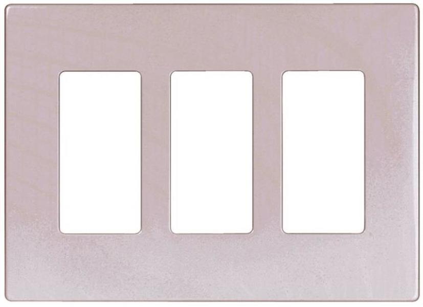 EATON-COOPER WIRING PJS263W Decorative Screwless 3-Gang Wall Plate 4-1/2 In Mid-Size Polycarbonate White