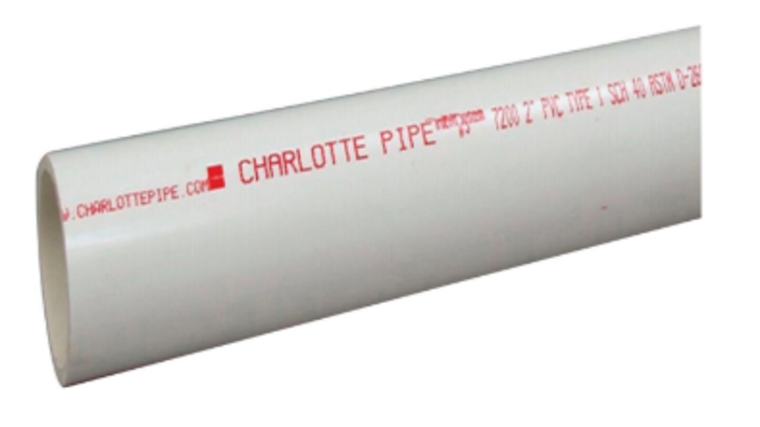 PVC071121000HC Charlotte PP 401125 Schedule 40 PVC Pipe 1-1/2 In x 5 Ft White 225 Per Bundle