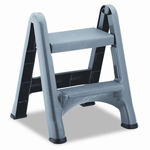 Rubbermaid FG420903 Folding Stool 2 Step Metallic Cylinder