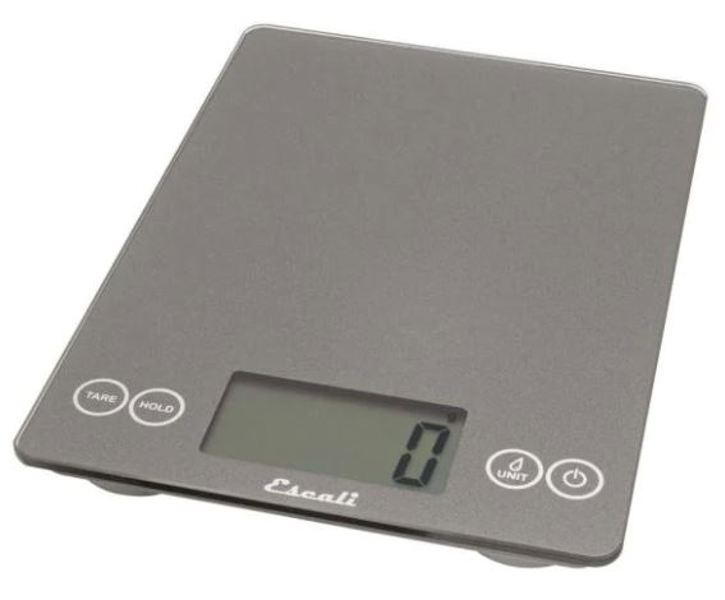 Escali 157GS Food Scale Art Glass  Gray Metallic