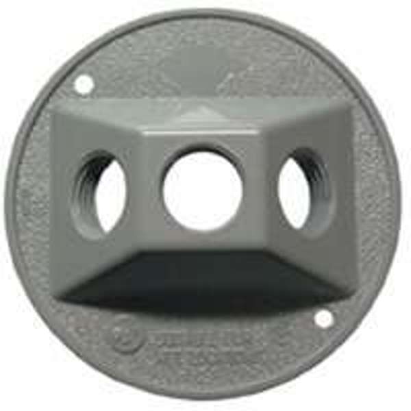 BELL WEATHERPROOF 5197-5 Round Outlet Cover 4 In Gray Die Cast Zinc Powder Coated for Use with Weatherproof Boxes