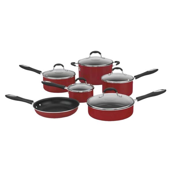 Cuisinart 55-11R Cookware Set 11 Piece Nonstick Aluminum Red