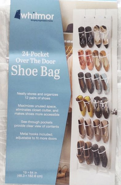 Whitmor 6044 Shoe Organizer Clear White Over The Door Storage Organizer Crystal Collection
