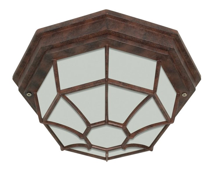 Satco 60-535 Ceiling Light 12 In Die-Cast Outdoor Bronze Finish with Glass Lens