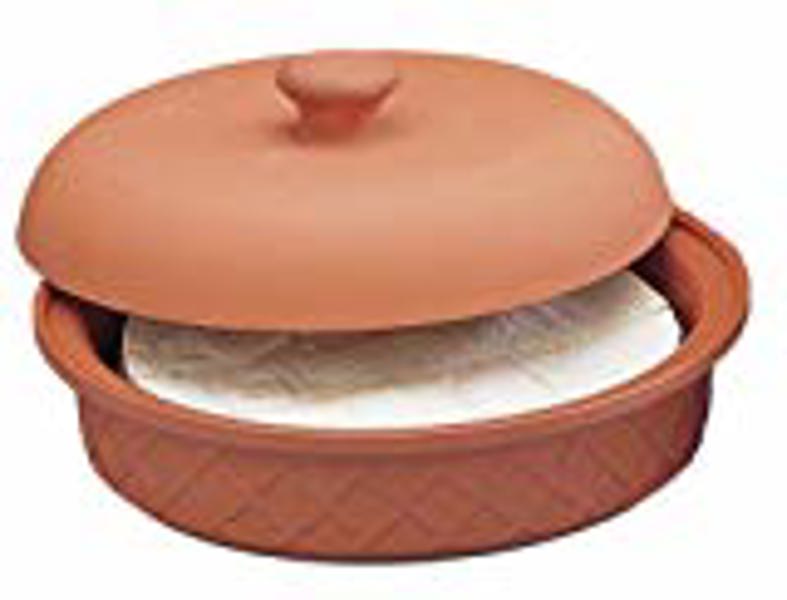 Fox Run 3943 Tortilla Warmer 8.5 Inch Terra Cotta Natural Clay Microwave Safe