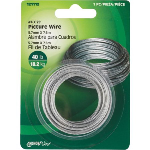Hillman Group Picture Wire 25 Ft Steel Wire for Hanging Frames and Artwork