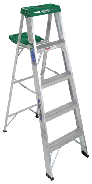 Werner Ladders 355 5 Ft 4 Step Aluminum Ladder 225 Lbs Capacity Green