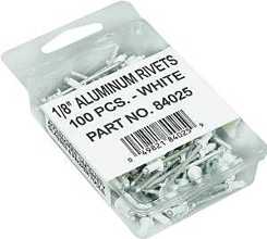 84025HP 100 Pack White Gutter Rivets