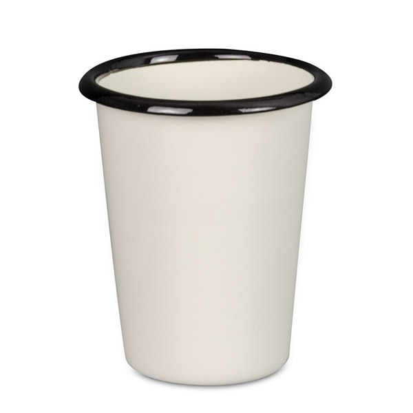 Tablecraft 80011 Tumbler 16 Oz White with Black Rim
