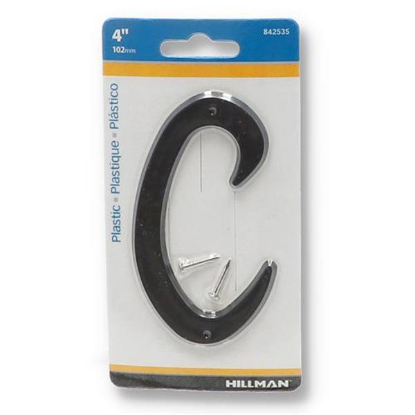 Hillman Group 842535 House Letter C 4 In Black Plastic
