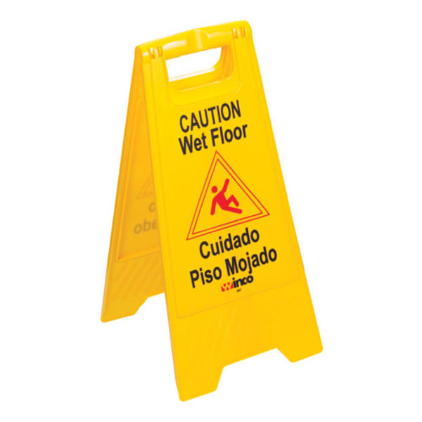 Wincorp WCS25 Wet Floor Sign Yellow Fold Out Durable Plastic Easy to Store and Use