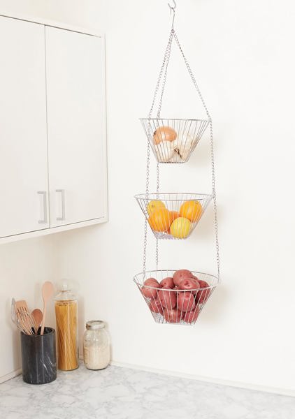 Fox Run Craftsmen 6312 Set of 3 Hanging Baskets 9.75 In, 11 In, 11.75 In Chrome Rigid Round