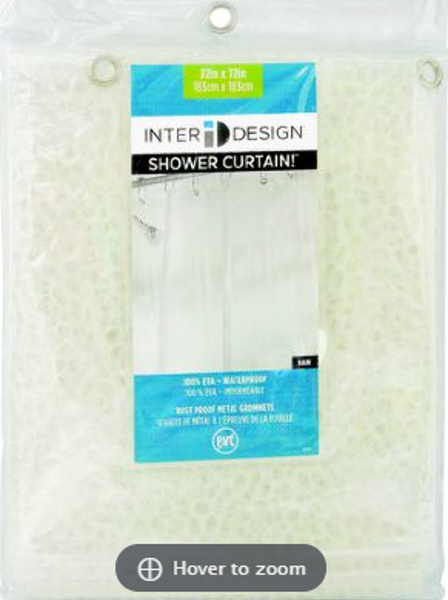 InterDesign 21981 Rain Shower Curtain Clear