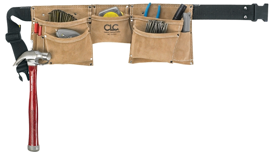 HULTAFORS 1370X3 Tool Belt 8 Pocket 29-46 In Waist Suede Leather Tan