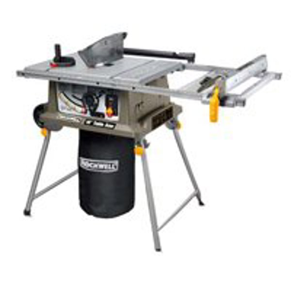 Rockwell RK7241S Portable Table Saw with Trolley Stand 120VAC 15 Amp 10 In Blade 4800 RPM