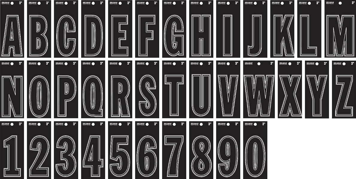 Hillman Group 839598 Die-Cut Letter T Sign 3 In Black Vinyl Adhesive Narrow