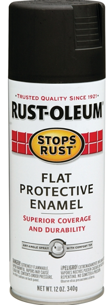 Rust-Oleum 7776830 Spray Paint 12 Oz Enamel Flat Rust Preventative Black